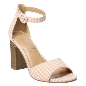 NEW LC Lauren Conrad Pink/Gingham Brown High Heel Shoes Size 6 Women’s NWT